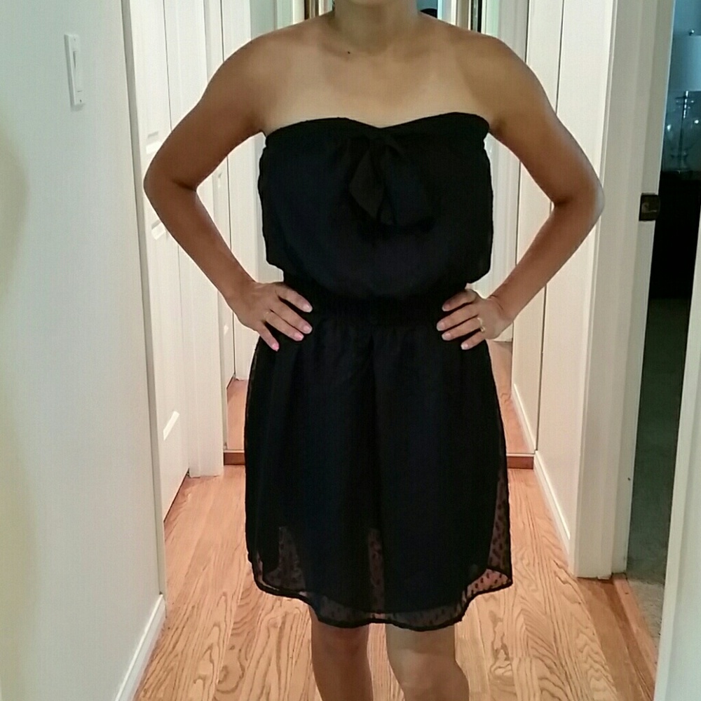 Summer strapless navy blue dress size M